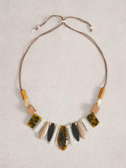 Pine Statement Necklace in BROWN MULTI