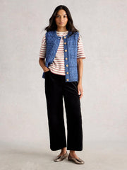 MAXINE BUTTON TANK in MID BLUE