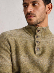 Ombre Button Neck in MID GREEN