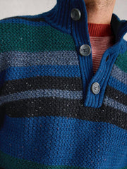 Berkley Button Neck Stripe in BLUE MULTI