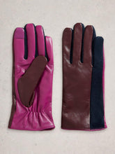 Layla Leather Glove in PLUM MULTI