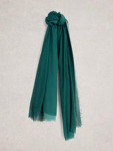 Oversized Penny Plain Scarf in DARK GREEN
