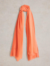 Oversized Penny Plain Scarf in MID CORAL