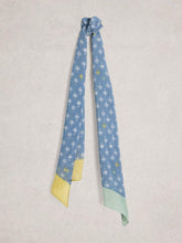 Sally Skinny Printed Scarf in BLUE PRINT