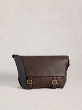 Connor Leather Messenger Bag in DARK BROWN