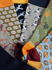 7PK Ankle Socks in NAVY MULTI
