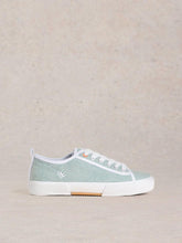 Pippa Canvas Lace Up Trainers in CHAMBRAY BLUE