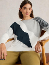 OLIVE ABSTRACT JUMPER in GREY MULTI