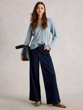 LILY V NECK JUMPER in BLUE MULTI