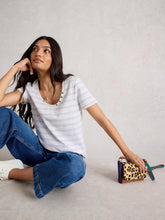 NADIA TEXTURED TEE in WHITE MULTI