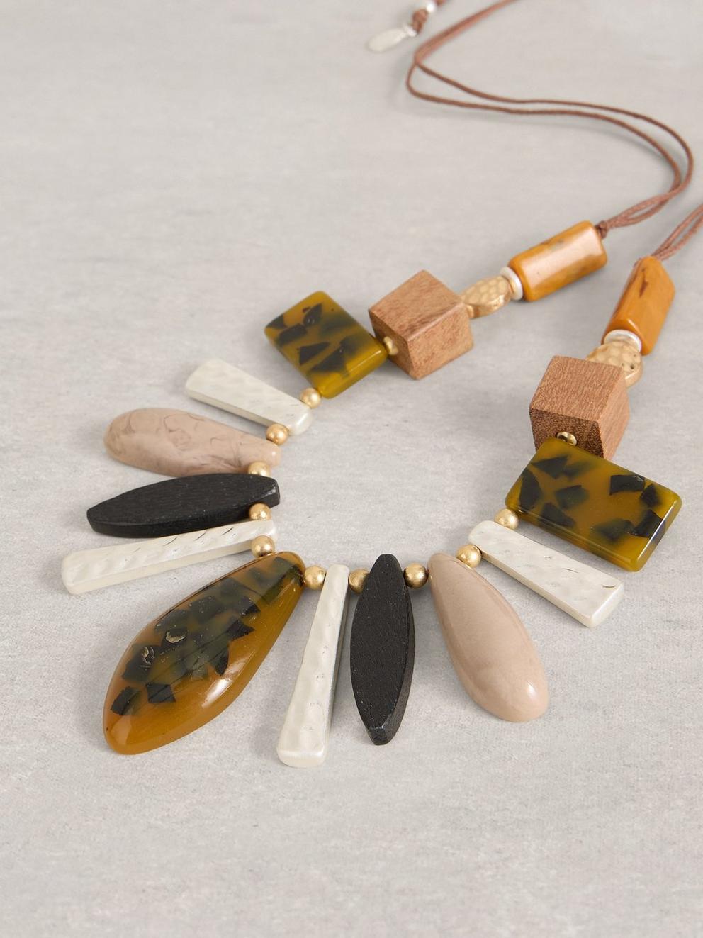 Pine Statement Necklace in BROWN MULTI