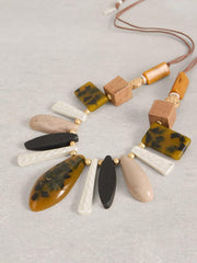 Pine Statement Necklace in BROWN MULTI