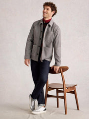 Houndstooth Worker Jacket in GREY MULTI