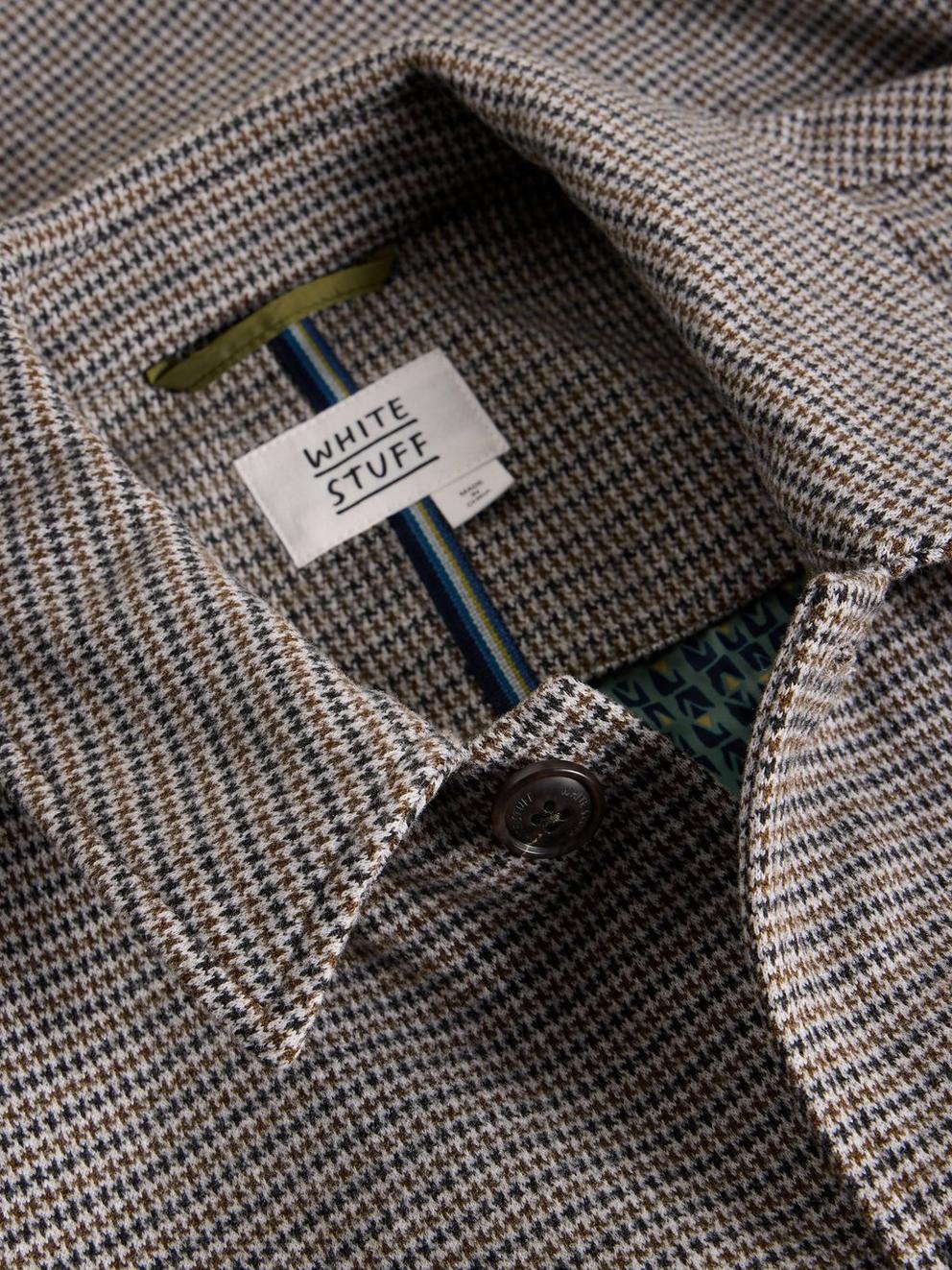 Houndstooth Worker Jacket in GREY MULTI