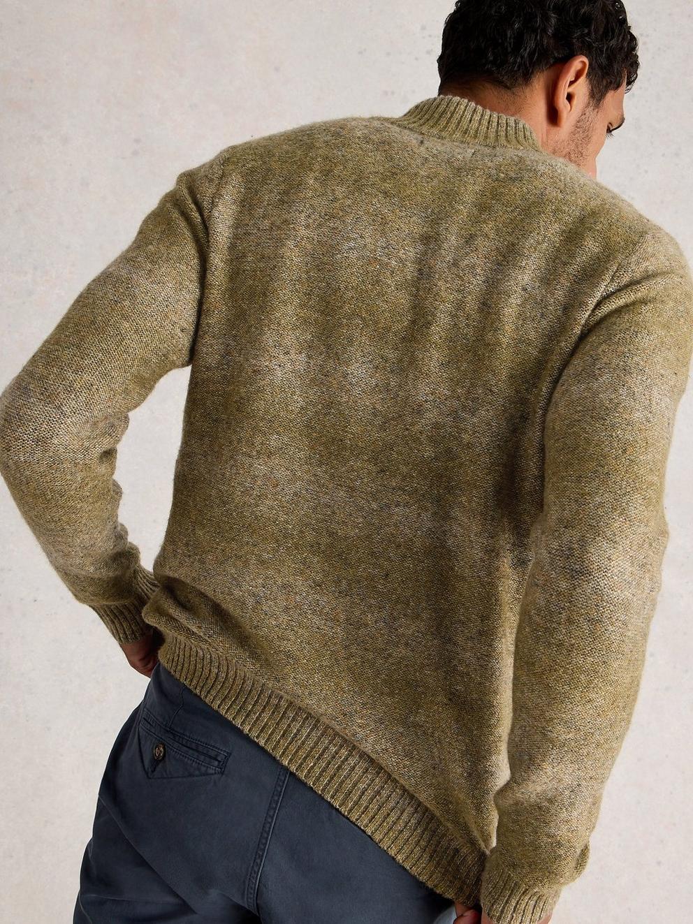 Ombre Button Neck in MID GREEN