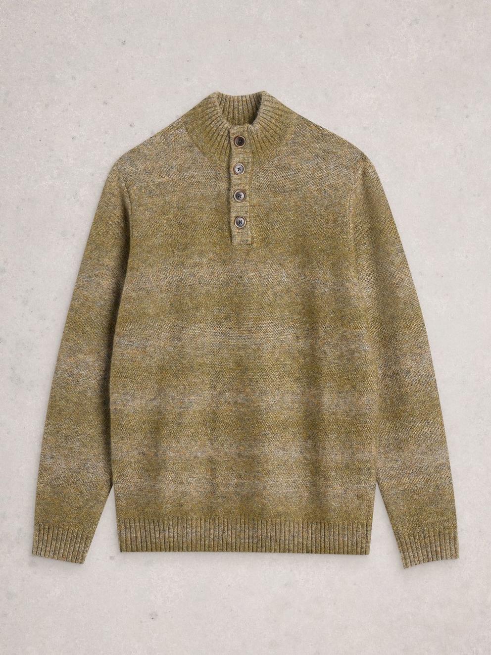 Ombre Button Neck in MID GREEN