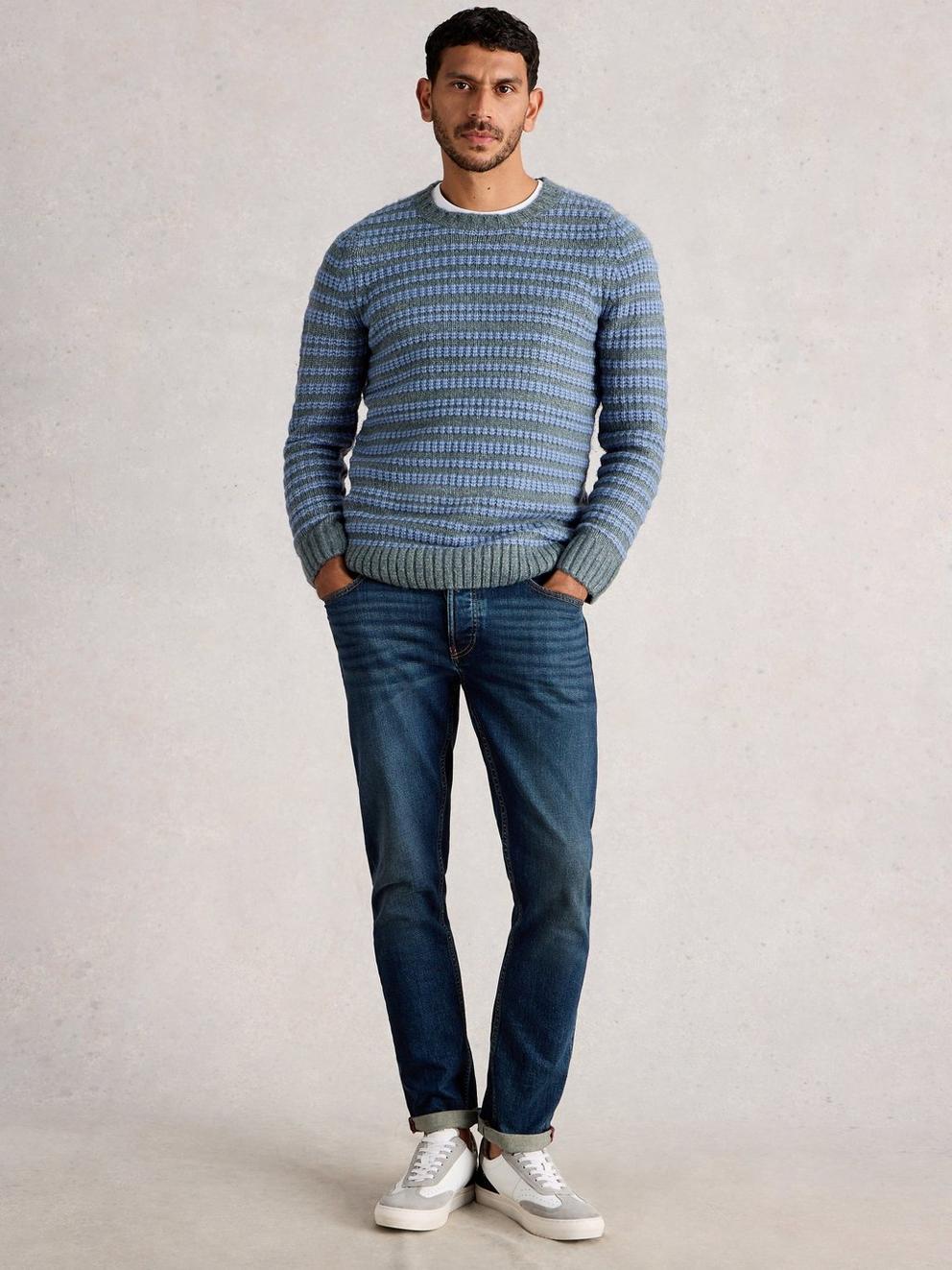 Stripe Crew Neck in BLUE MULTI