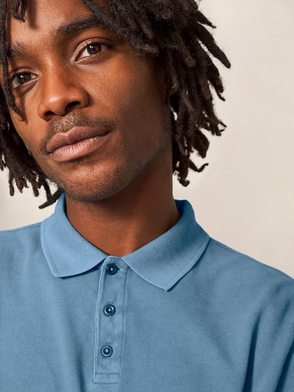 Utility Polo in CHAMBRAY BLUE