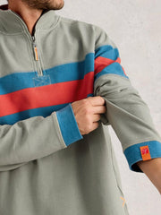 Rewind Half Zip Sweat in GREEN MULTI