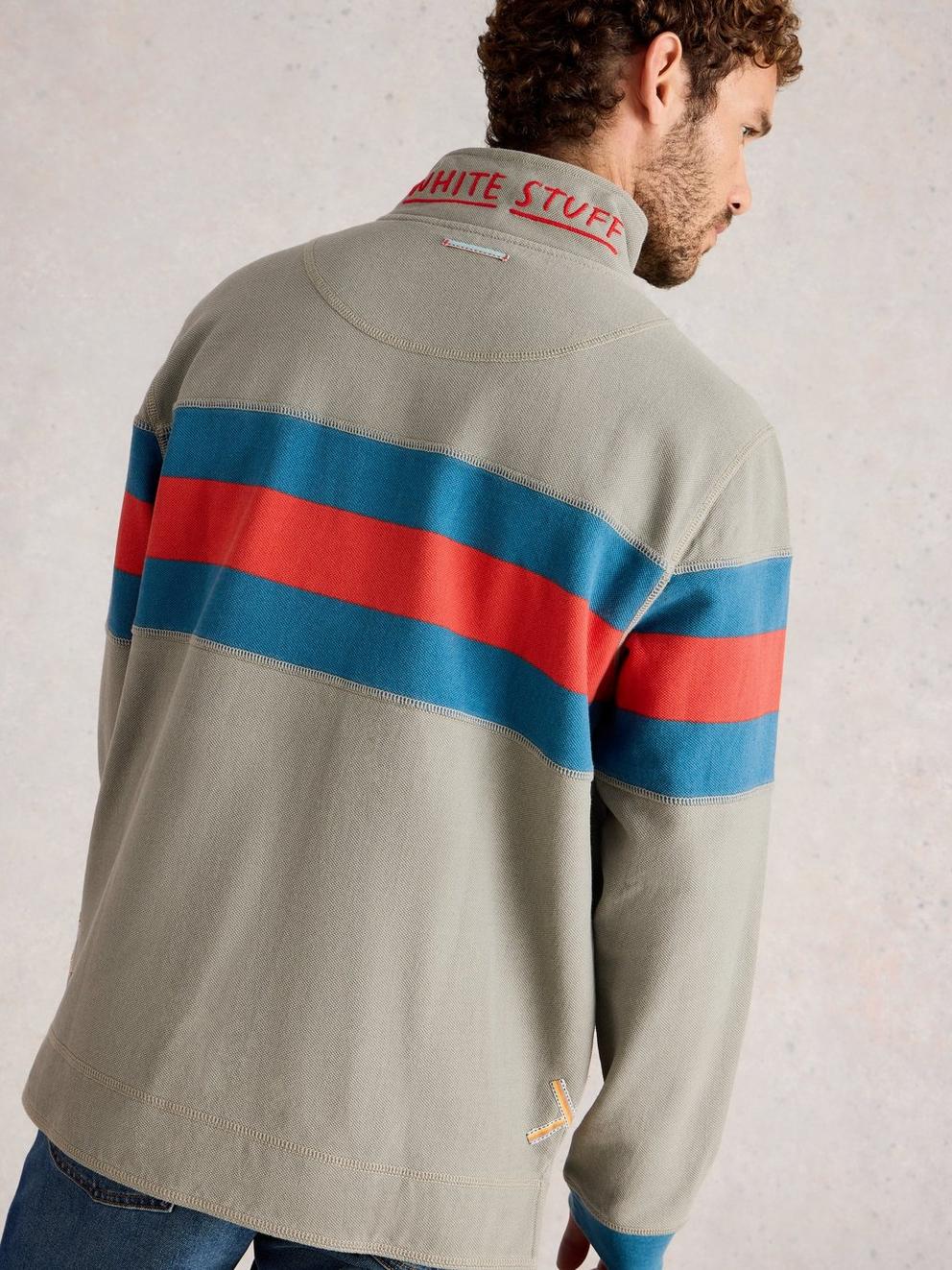 Rewind Half Zip Sweat in GREEN MULTI