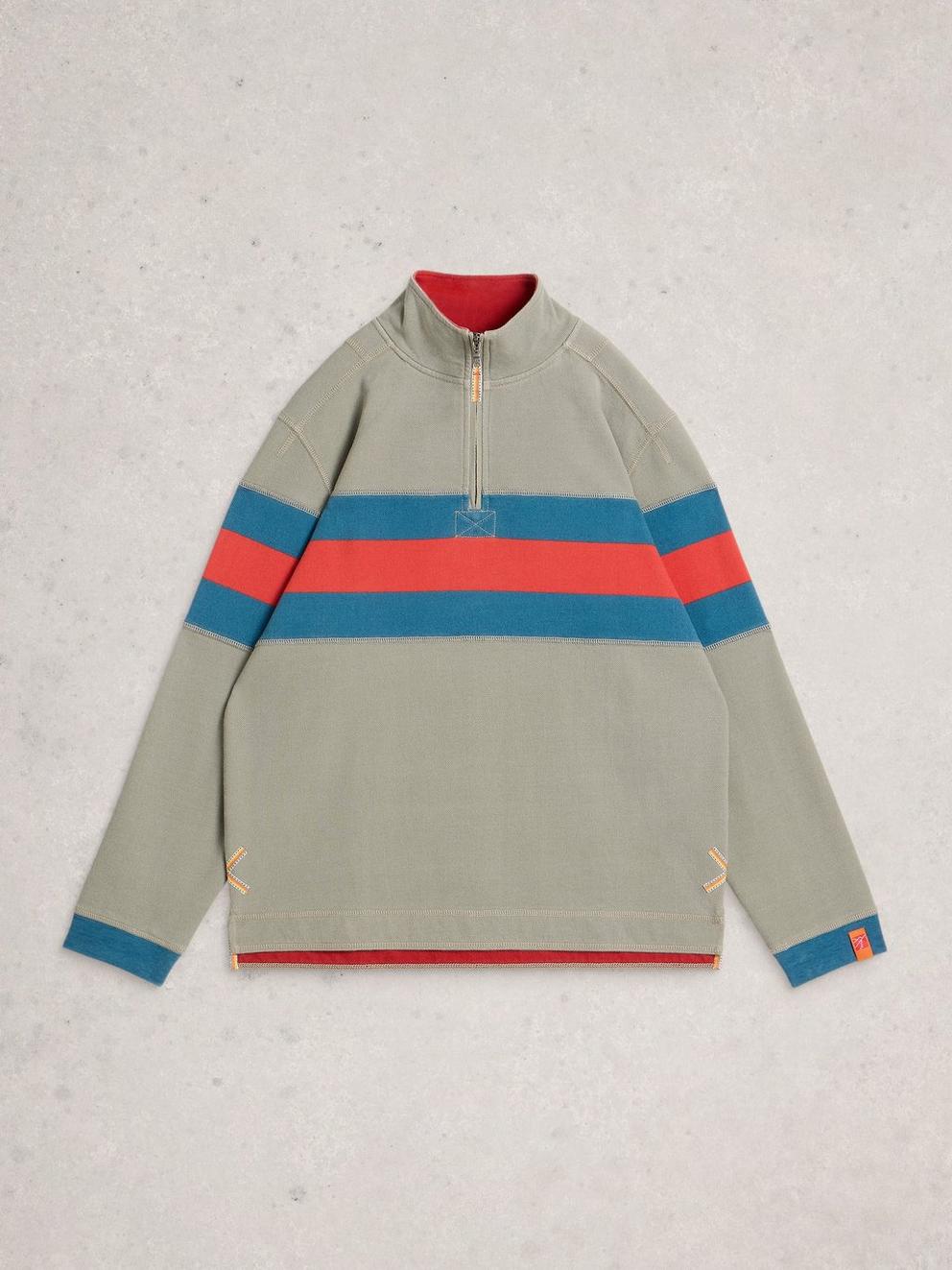 Rewind Half Zip Sweat in GREEN MULTI