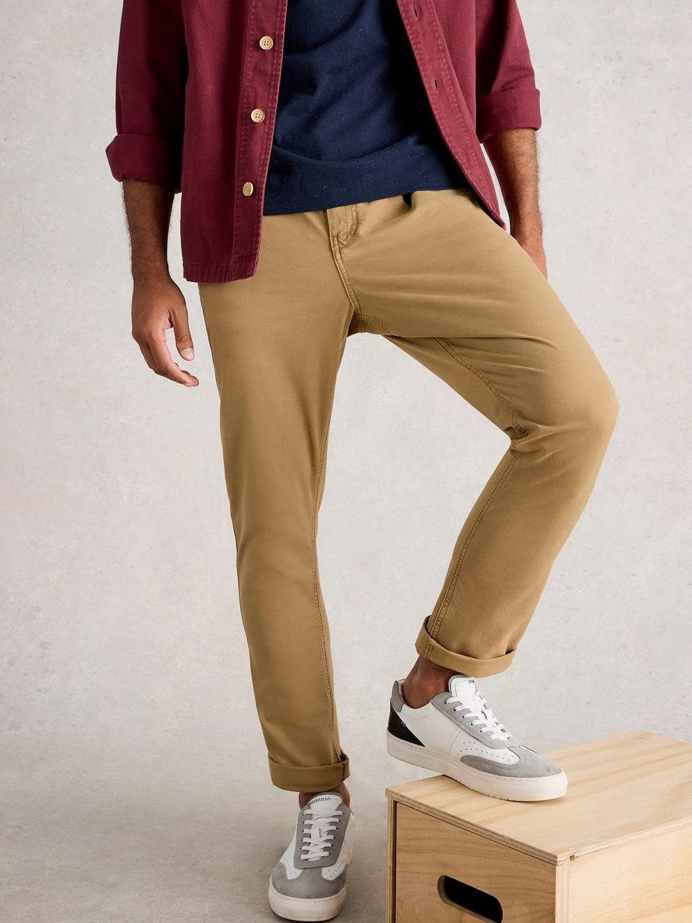 Sutton Drawstring Trouser in MID TAN