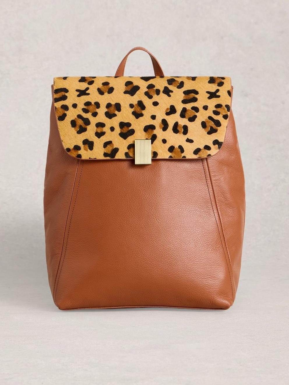 Coco Leather Backpack in TAN MULTI