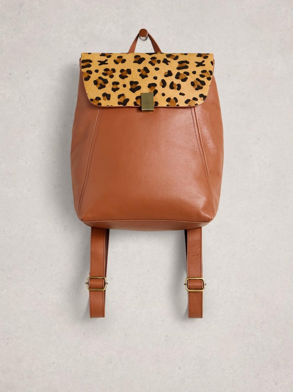 Coco Leather Backpack in TAN MULTI