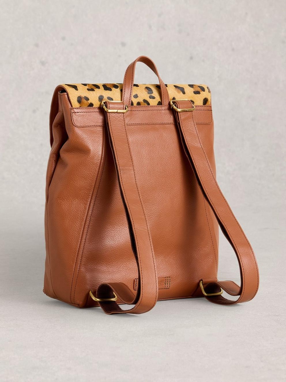 Coco Leather Backpack in TAN MULTI