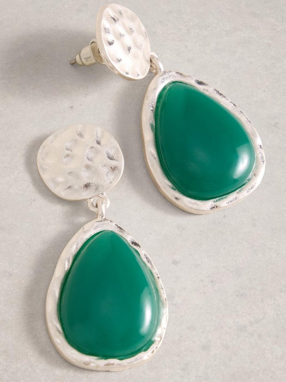 Pine Statement Earring  in GREEN MULTI