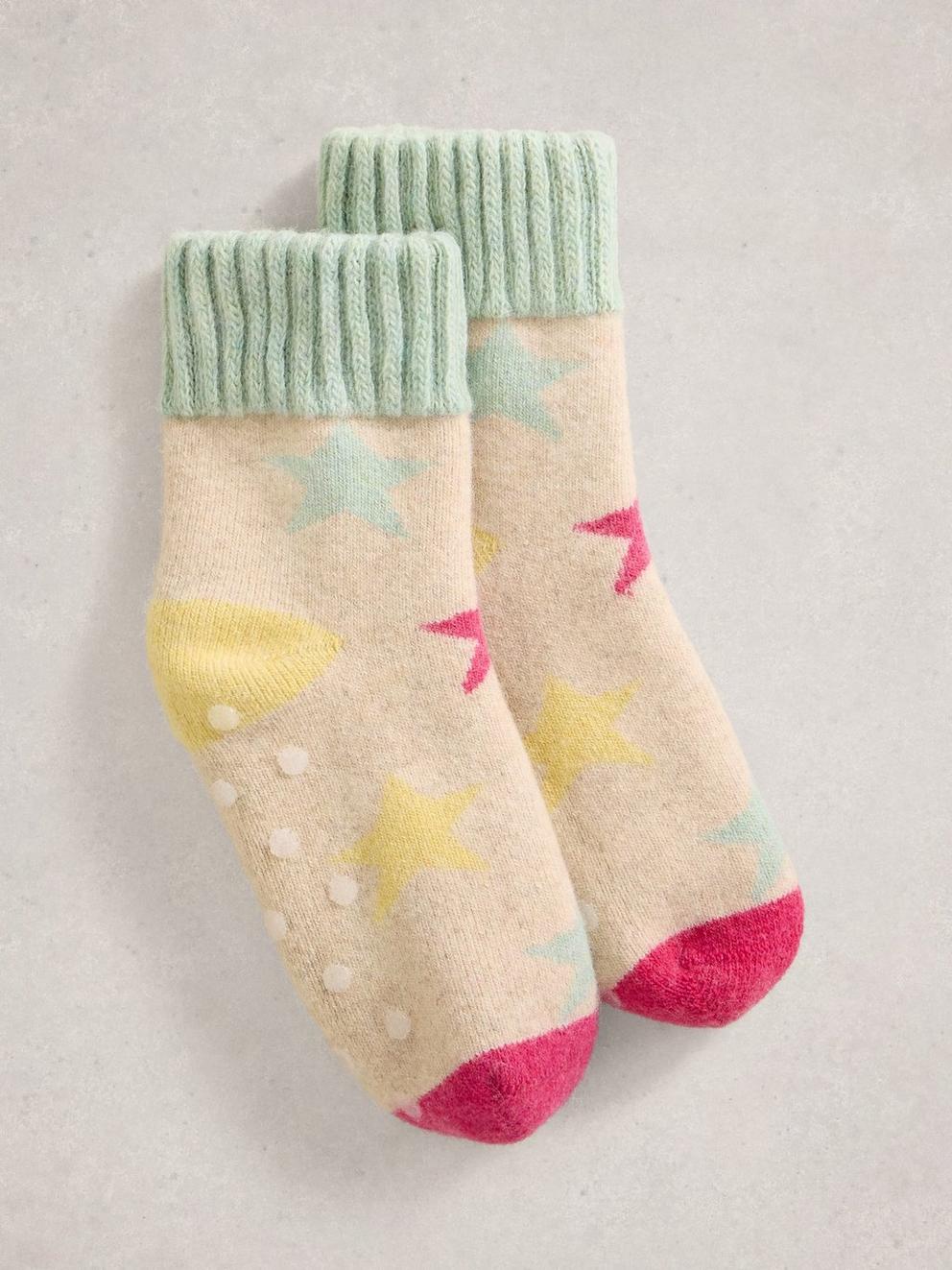 Star Loopback Sock in NATURAL MULTI