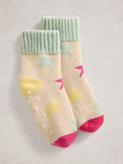 Star Loopback Sock in NATURAL MULTI