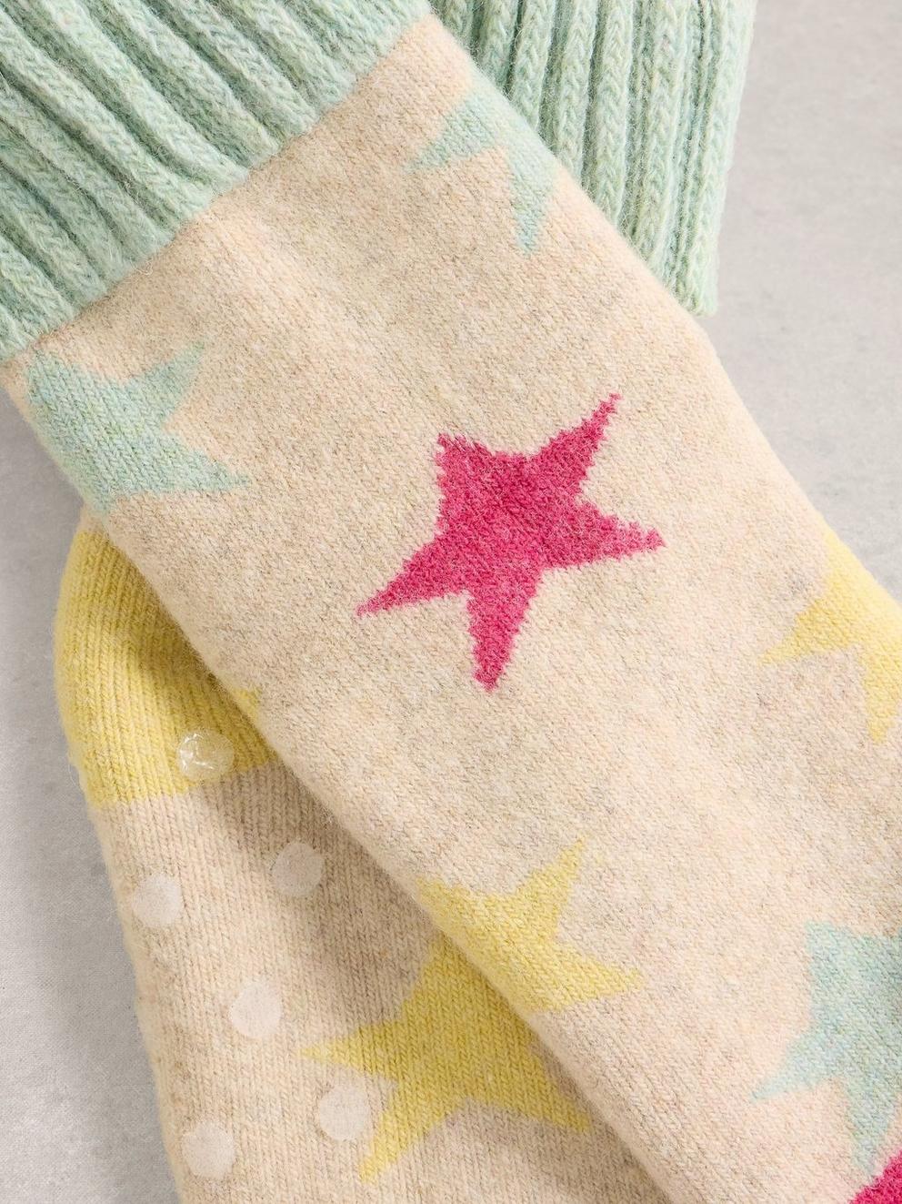 Star Loopback Sock in NATURAL MULTI