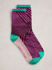 Pattern Ankle Sock in PURPLE MULTI
