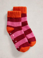 Stripe Loopback Sock in RED MULTI