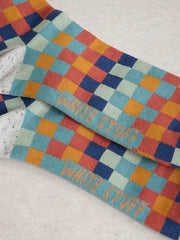 Patterned Ankle Sock in ORANGE MULTI