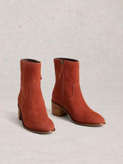 Izzy Suede Ankle Boot in DARK ORANGE