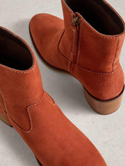 Izzy Suede Ankle Boot in DARK ORANGE