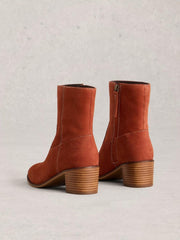 Izzy Suede Ankle Boot in DARK ORANGE